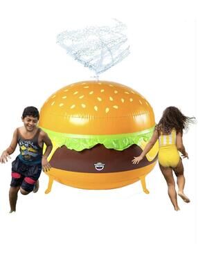 BigMouth Giant Cheeseburger Sprinkler Inflatable Water Toy Lawn Yard Summer